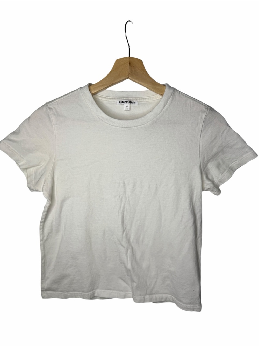 Reformation Short Sleeve Crewneck Tee in White - Picture 1 of 7